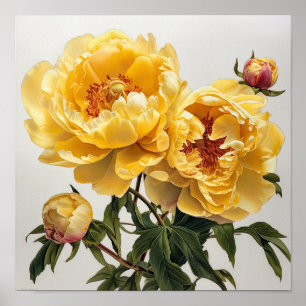 Poster de impresión de arte de flores de amarillo