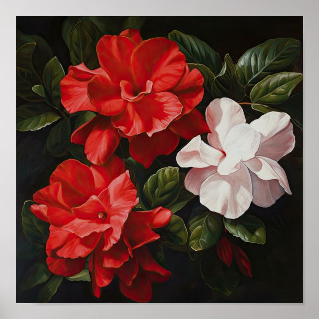 Poster de impresión de arte de flores de Gardenias (Frente)
