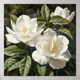 Poster de impresión de arte de flores de Gardenias