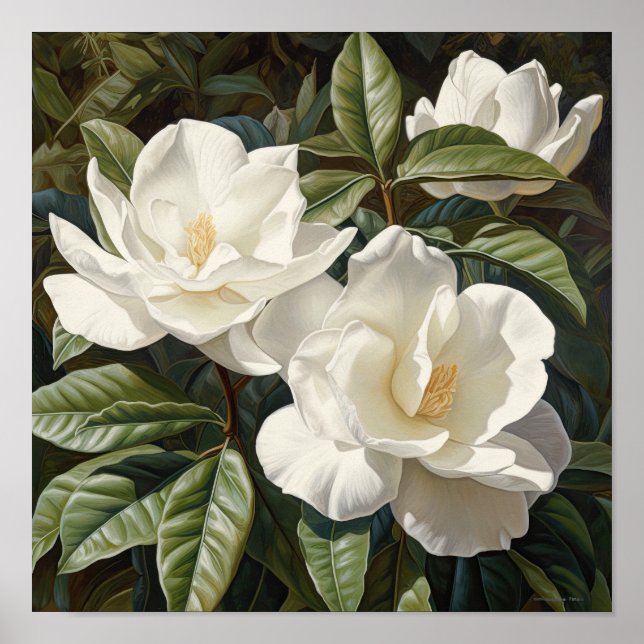 Poster de impresión de arte de flores de Gardenias (Frente)