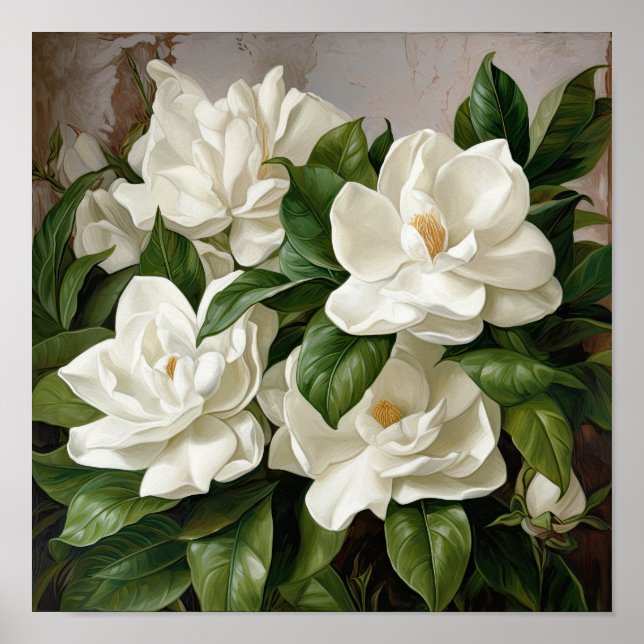Poster de impresión de arte de flores de Gardenias (Frente)