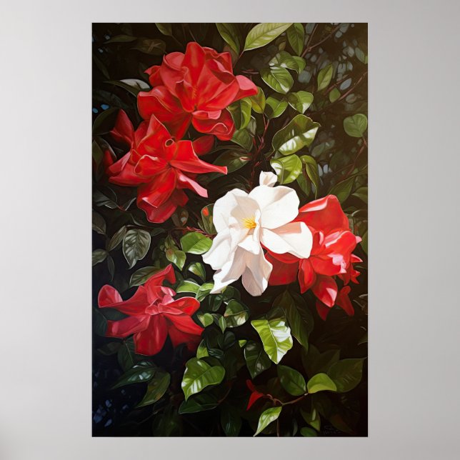 Poster de impresión de arte de flores de Gardenias (Frente)