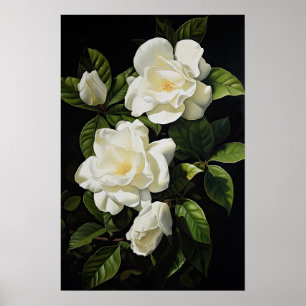 Poster de impresión de arte de flores de Gardenias
