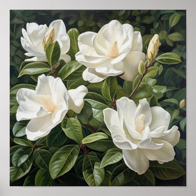 Poster de impresión de arte de flores de Gardenias (Frente)
