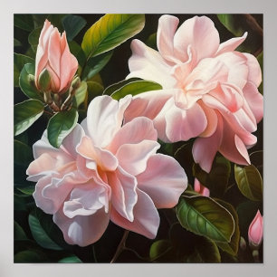 Poster de impresión de arte de flores de Gardenias