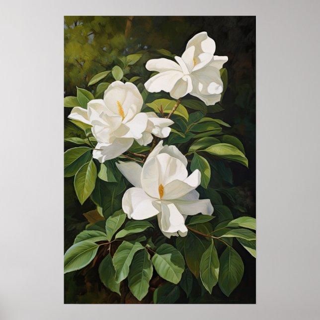 Poster de impresión de arte de flores de Gardenias (Frente)