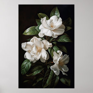 Poster de impresión de arte de flores de Gardenias