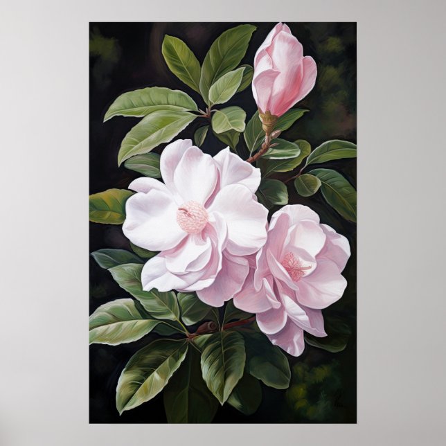 Poster de impresión de arte de flores de Gardenias (Frente)