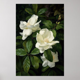 Poster de impresión de arte de flores de Gardenias