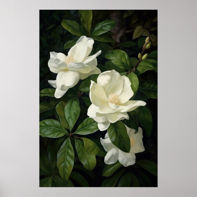 Poster de impresión de arte de flores de Gardenias (Frente)