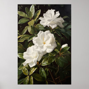 Poster de impresión de arte de flores de Gardenias