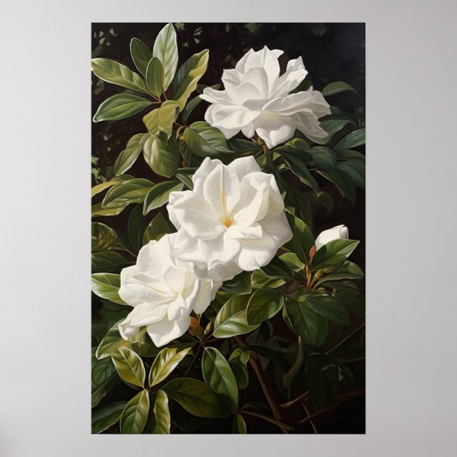 Poster de impresión de arte de flores de Gardenias (Frente)