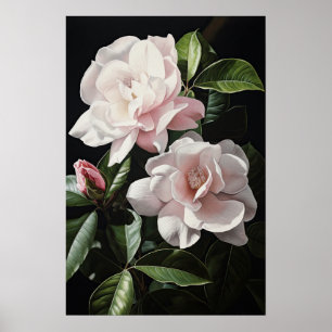 Poster de impresión de arte de flores de Gardenias