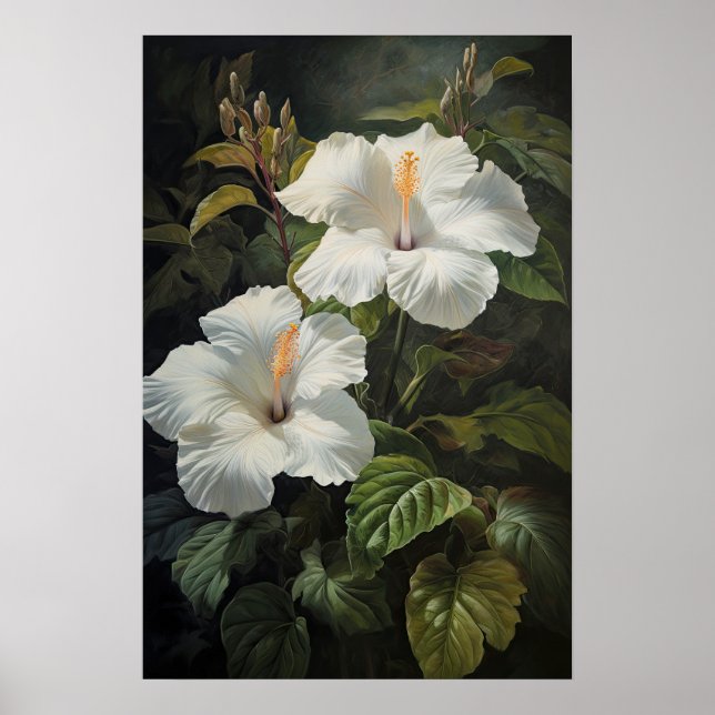 Poster de impresión de arte de flores de Hibiscus  (Frente)