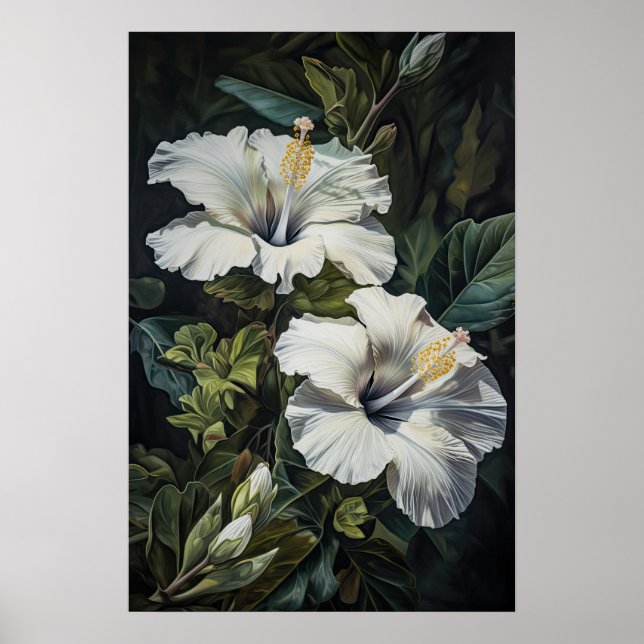 Poster de impresión de arte de flores de Hibiscus  (Frente)