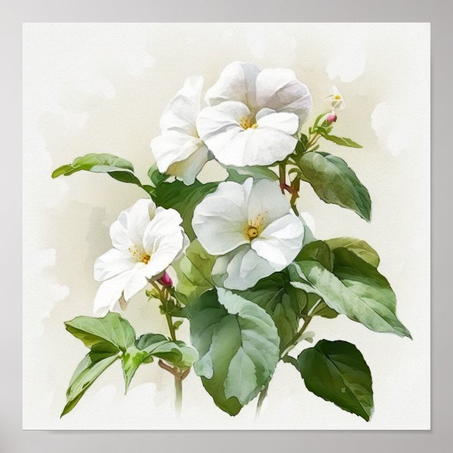 Poster de impresión de arte de flores de imanes bl (Frente)