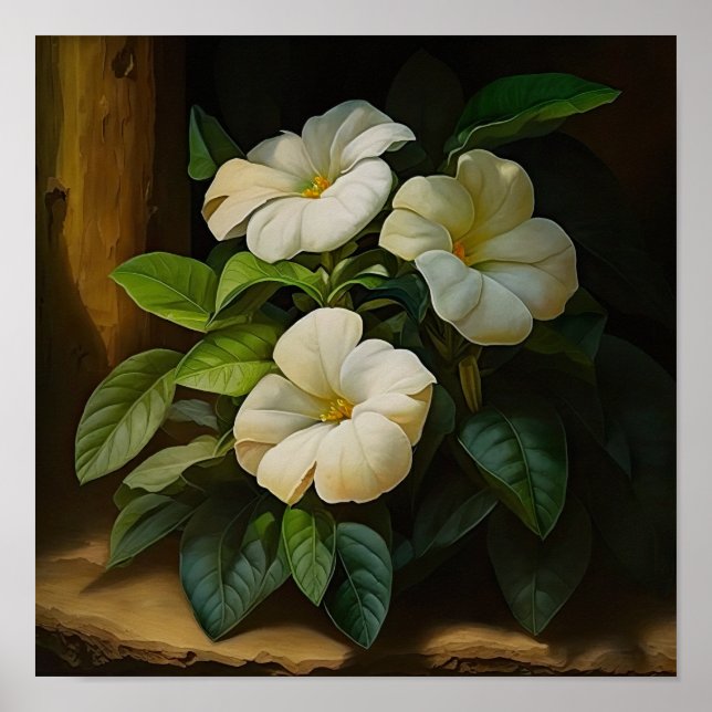 Poster de impresión de arte de flores de imanes bl (Frente)