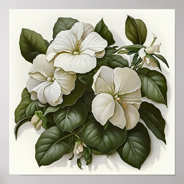 Poster de impresión de arte de flores de imanes bl (Frente)