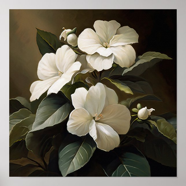 Poster de impresión de arte de flores de imanes bl (Frente)