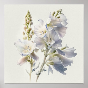 Poster de impresión de arte de flores de Larkspur