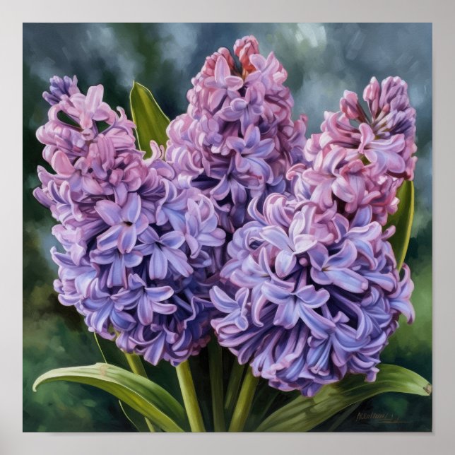 Poster de impresión de arte de flores de lavanda H (Frente)