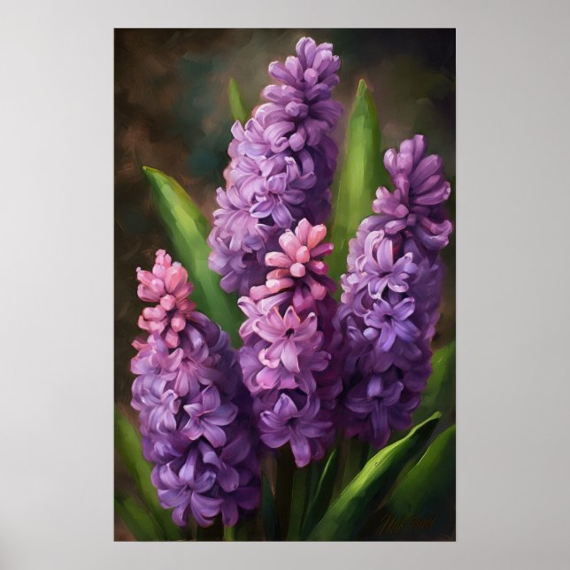 Poster de impresión de arte de flores de lavanda H (Frente)