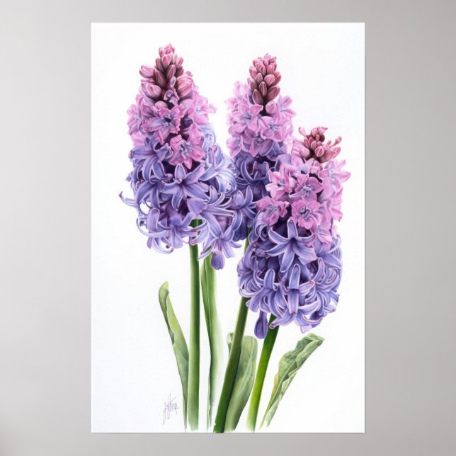 Poster de impresión de arte de flores de lavanda H (Frente)