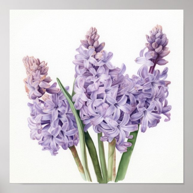Poster de impresión de arte de flores de lavanda H (Frente)