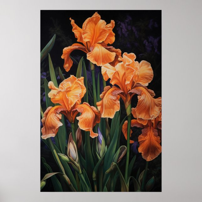 Póster de Impresión de Arte de Flores de Lirios Na (Frente)