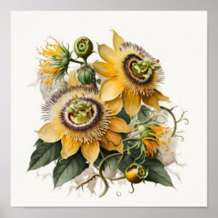 Poster de impresión de arte de flores de pasión am