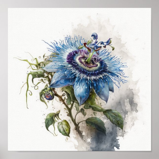 Poster de impresión de arte de flores de pasión az (Frente)