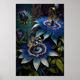 Poster de impresión de arte de flores de pasión az