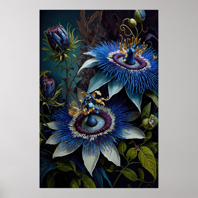 Poster de impresión de arte de flores de pasión az (Frente)