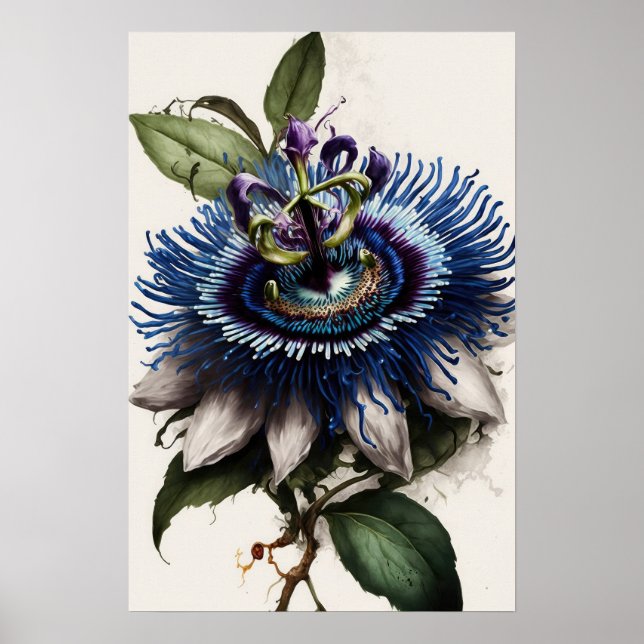 Poster de impresión de arte de flores de pasión az (Frente)