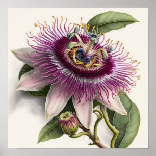 Poster de impresión de arte de flores de pasión ro