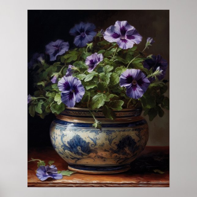 Póster de Impresión de Arte de Flores de Petunia M (Frente)