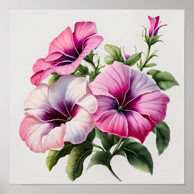 Poster de impresión de arte de flores de Petunias  (Frente)