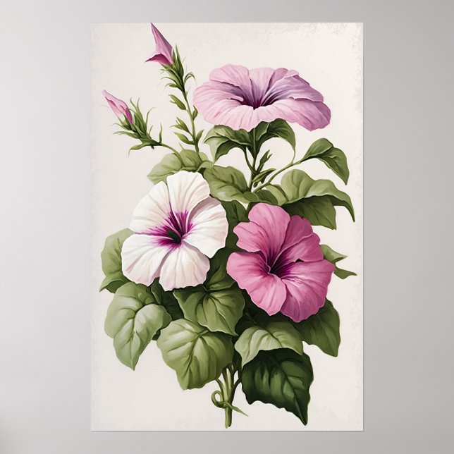 Poster de impresión de arte de flores de Petunias  (Frente)