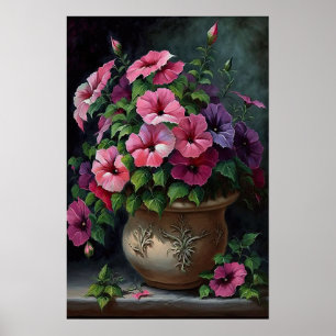 Poster de impresión de arte de flores de Petunias