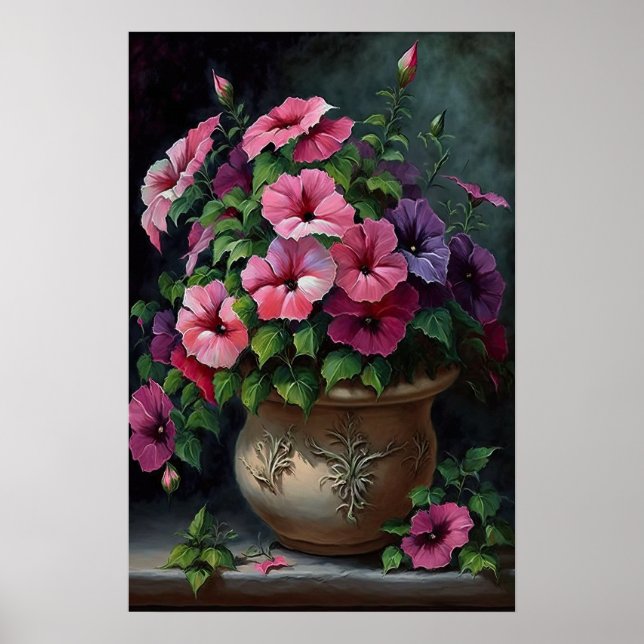 Poster de impresión de arte de flores de Petunias  (Frente)
