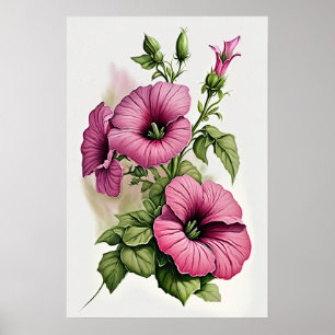 Poster de impresión de arte de flores de Petunias