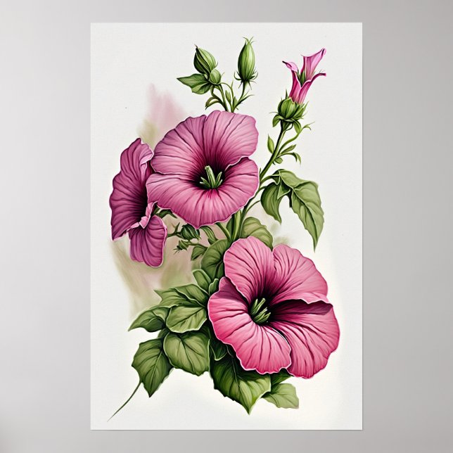 Poster de impresión de arte de flores de Petunias  (Frente)