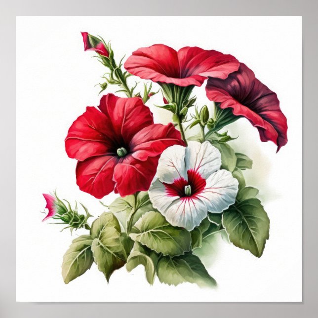 Poster de impresión de arte de flores de Petunias  (Frente)