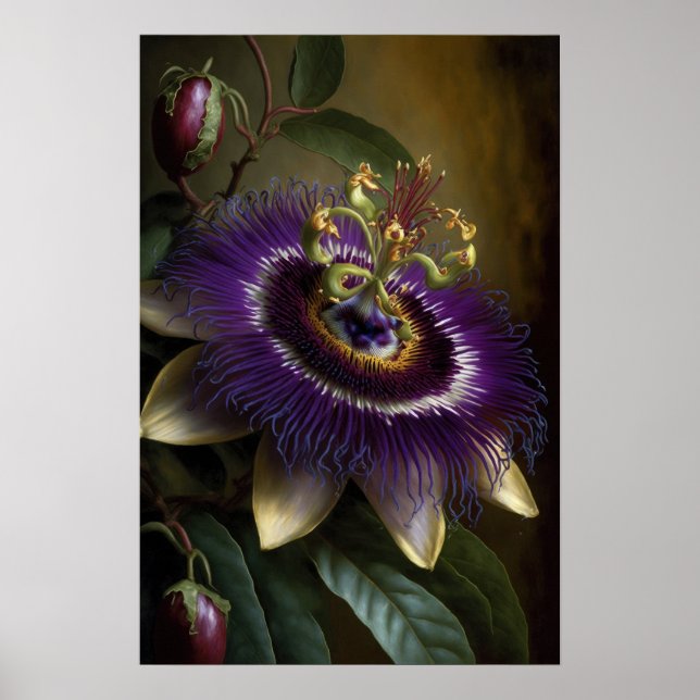 Poster de impresión de arte de flores de púrpura (Frente)