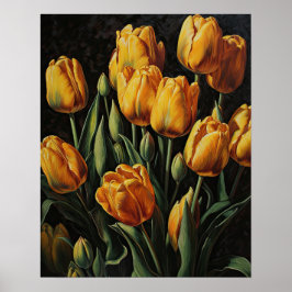 Póster de Impresión de Arte de Flores de Tulipán A