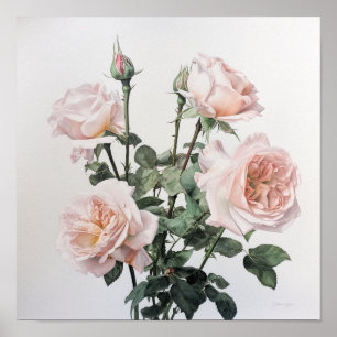 Poster de impresión de arte de flores rosadas