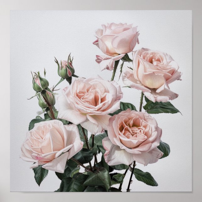 Poster de impresión de arte de flores rosadas (Frente)
