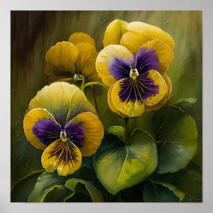 Poster de impresión de arte de flores violáceas am