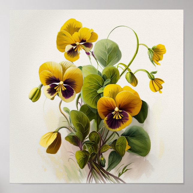 Poster de impresión de arte de flores violáceas am (Frente)