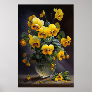 Poster de impresión de arte de flores violáceas am